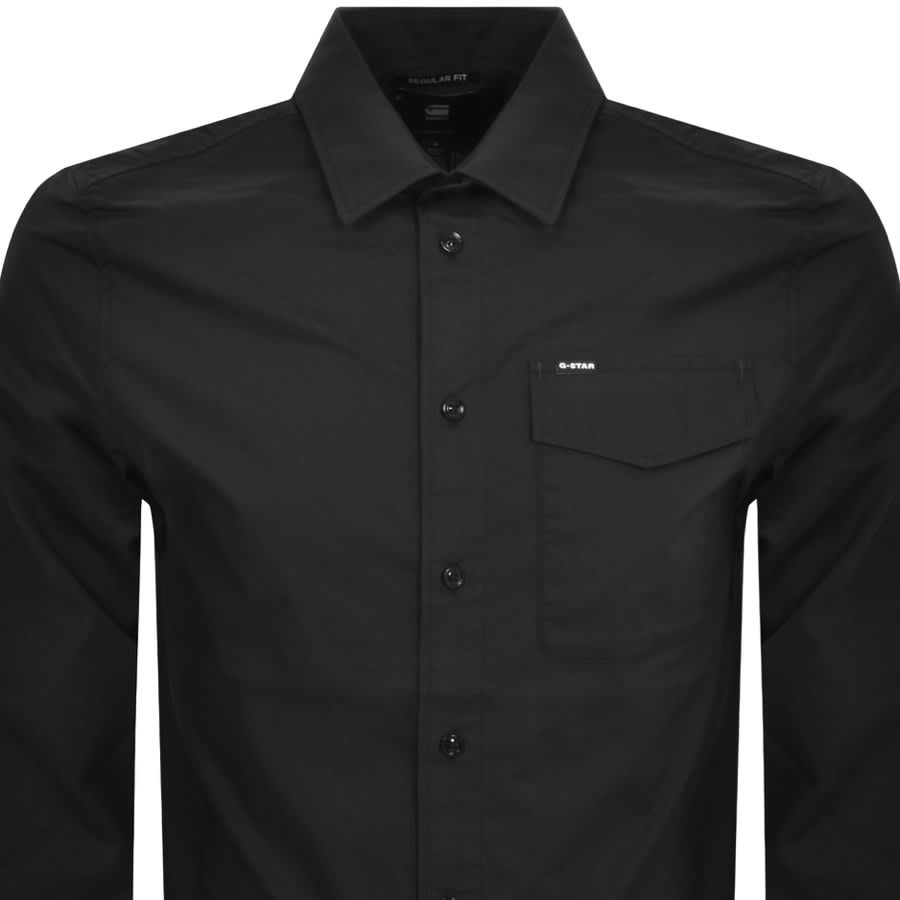 G Star Raw Rine Regular Long Sleeve Shirt Black Mainline Menswear Denmark